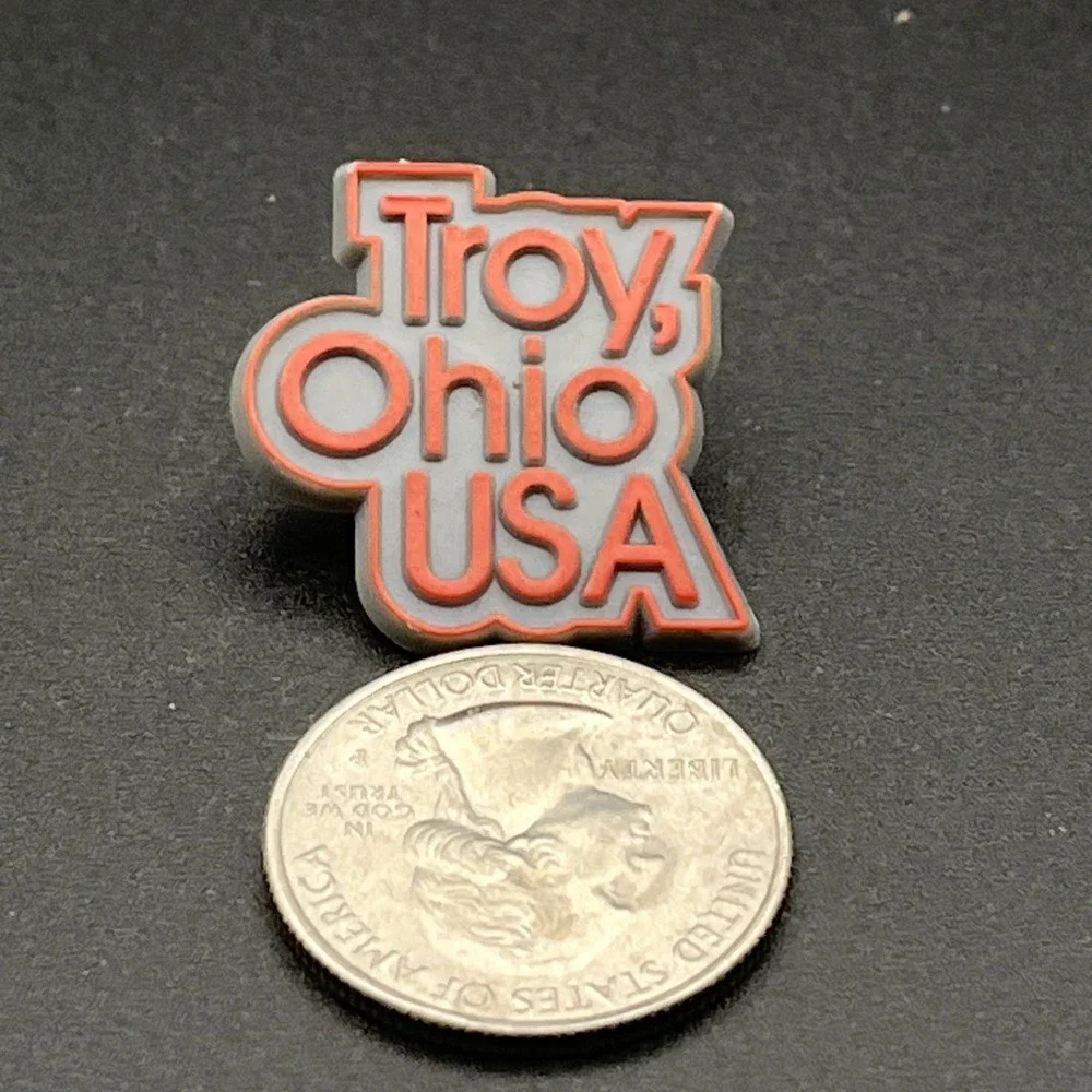 Vintage‎ Troy Ohio USA City Plastic Lapel Hat Pin